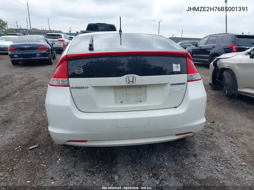2011 Honda Insight Ex VIN: JHMZE2H76BS001391 Lot: 45465264