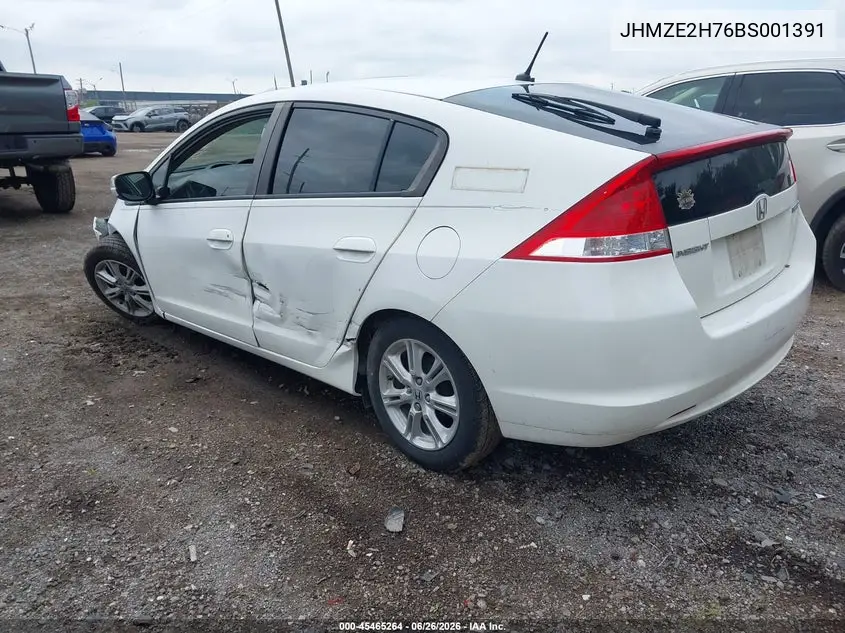 2011 Honda Insight Ex VIN: JHMZE2H76BS001391 Lot: 45465264