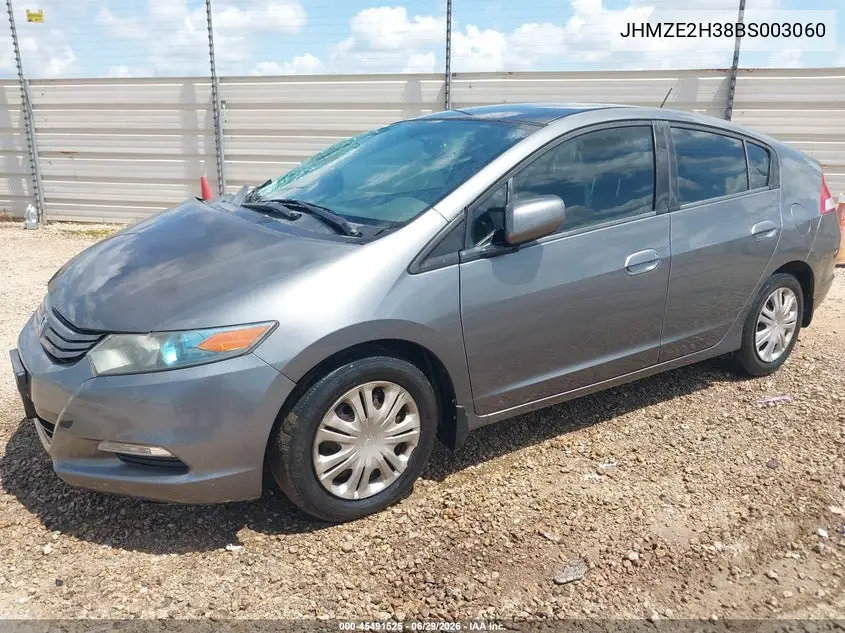 2011 Honda Insight VIN: JHMZE2H38BS003060 Lot: 45491525