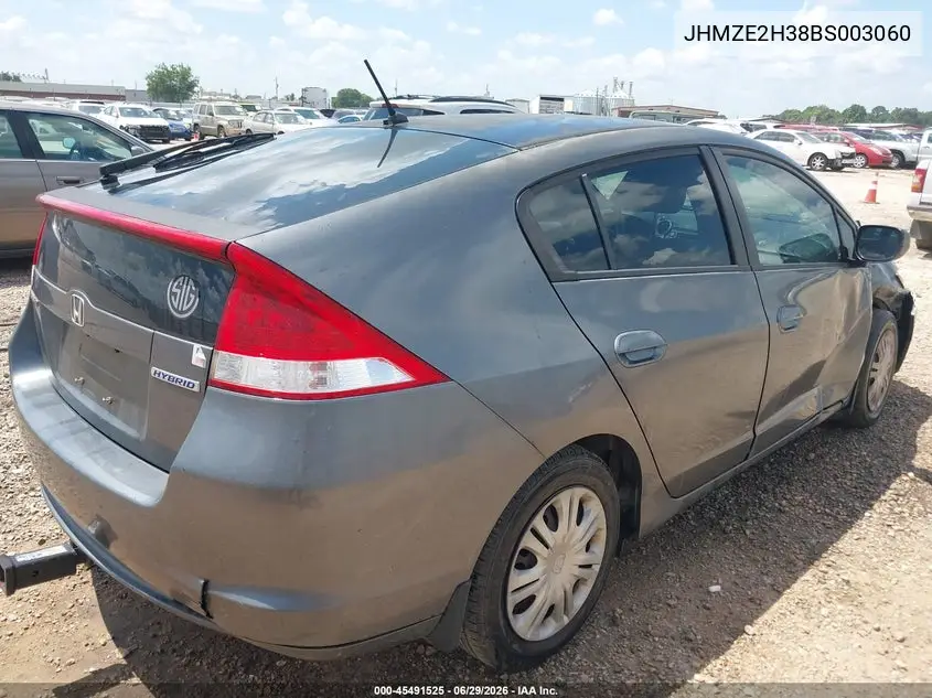 2011 Honda Insight VIN: JHMZE2H38BS003060 Lot: 45491525
