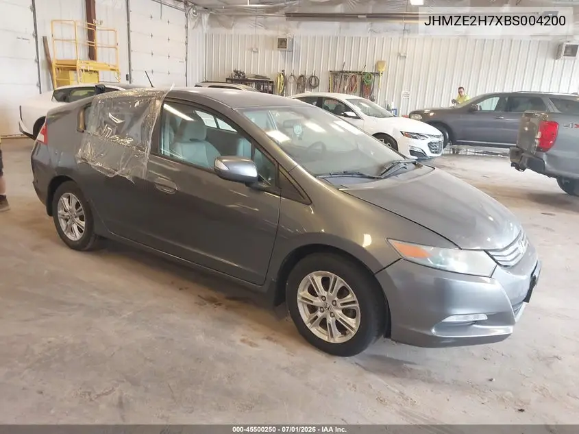 2011 Honda Insight Ex VIN: JHMZE2H7XBS004200 Lot: 45500250