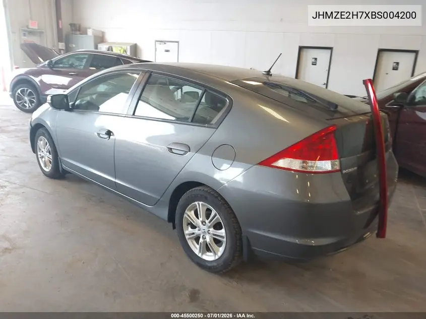 2011 Honda Insight Ex VIN: JHMZE2H7XBS004200 Lot: 45500250