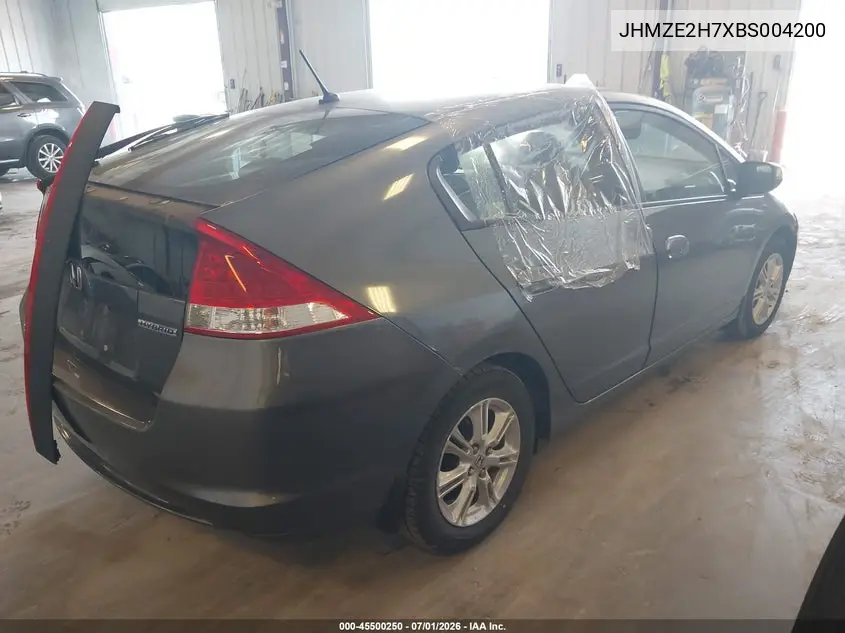 2011 Honda Insight Ex VIN: JHMZE2H7XBS004200 Lot: 45500250