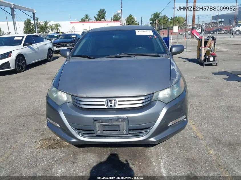 2011 Honda Insight Lx VIN: JHMZE2H57BS009952 Lot: 45540812
