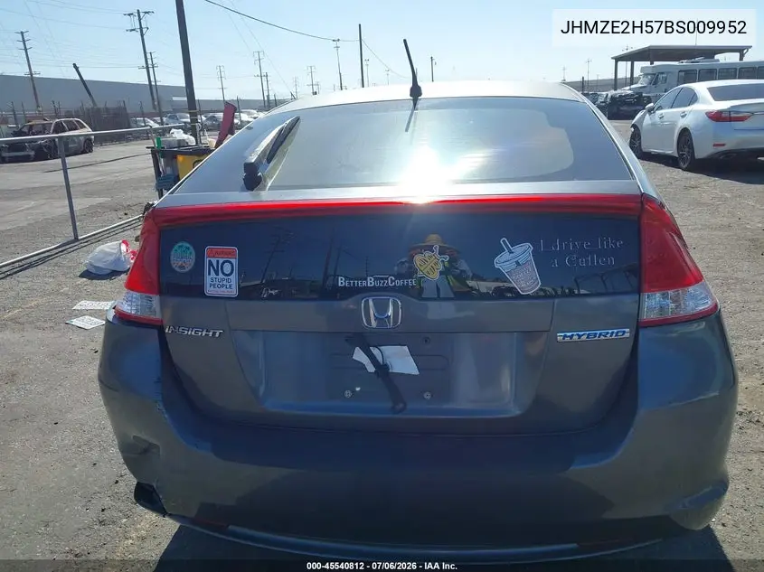 2011 Honda Insight Lx VIN: JHMZE2H57BS009952 Lot: 45540812