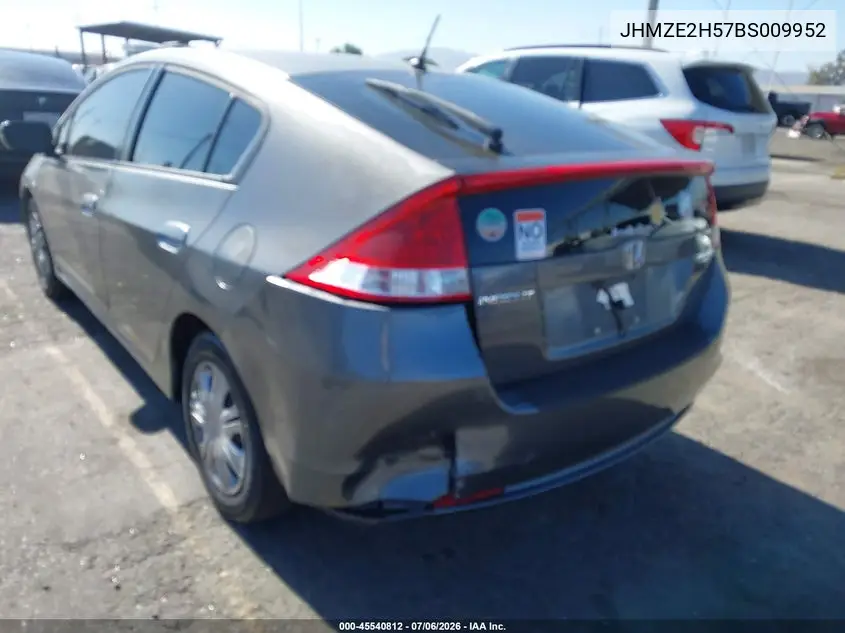 2011 Honda Insight Lx VIN: JHMZE2H57BS009952 Lot: 45540812