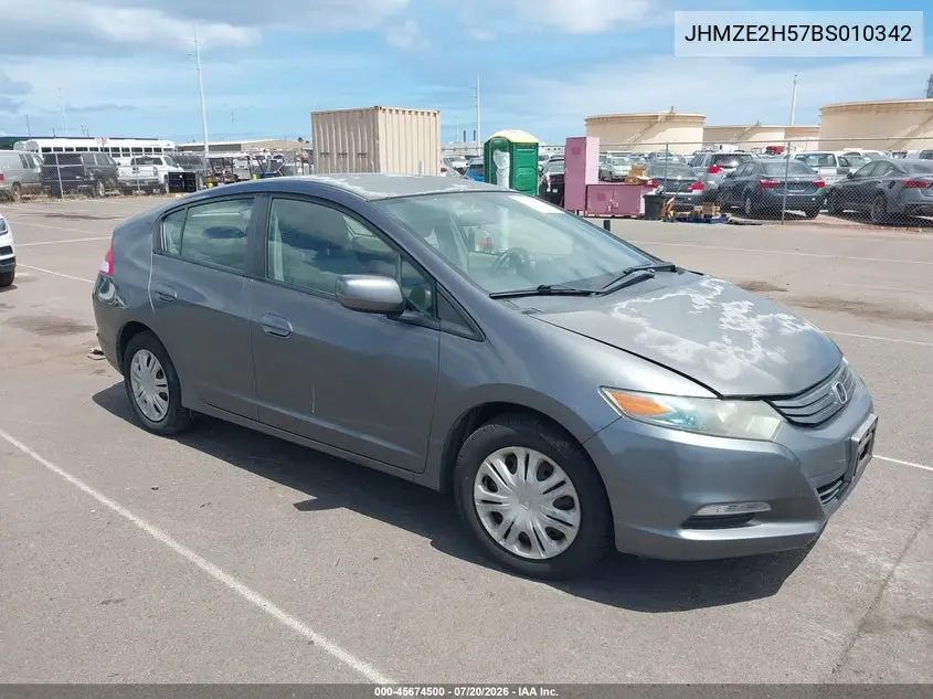 2011 Honda Insight Lx VIN: JHMZE2H57BS010342 Lot: 45674500