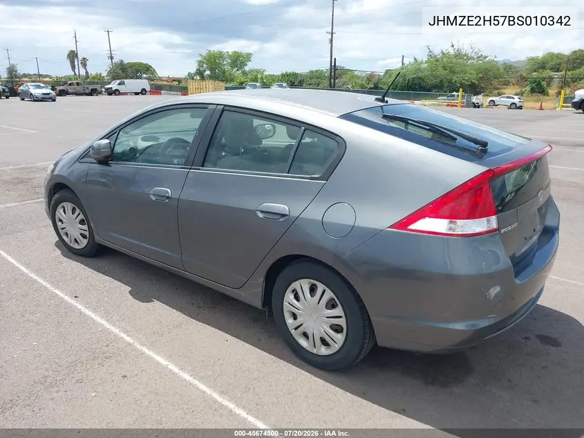 2011 Honda Insight Lx VIN: JHMZE2H57BS010342 Lot: 45674500