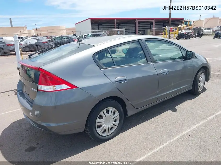 2011 Honda Insight Lx VIN: JHMZE2H57BS010342 Lot: 45674500