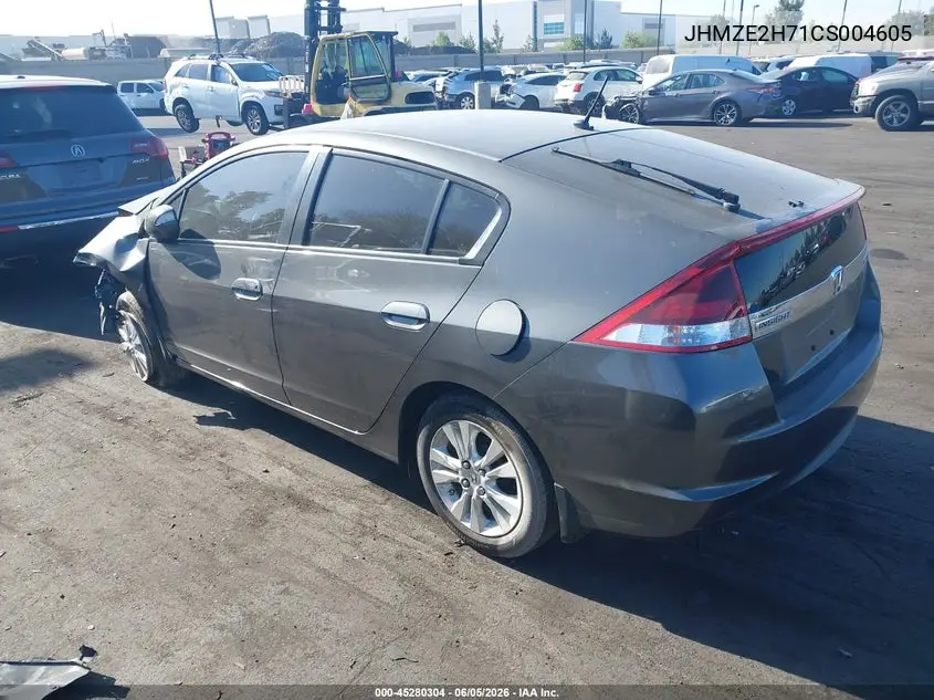 2012 Honda Insight Ex VIN: JHMZE2H71CS004605 Lot: 45280304