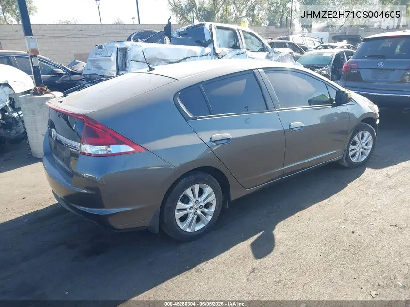 2012 Honda Insight Ex VIN: JHMZE2H71CS004605 Lot: 45280304