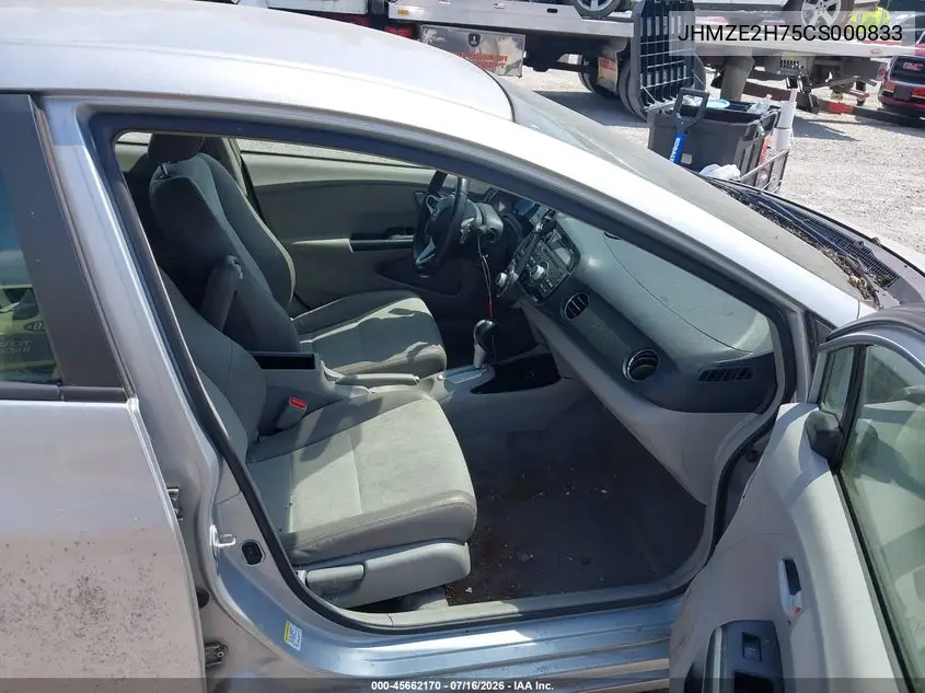 2012 Honda Insight Ex VIN: JHMZE2H75CS000833 Lot: 45662170