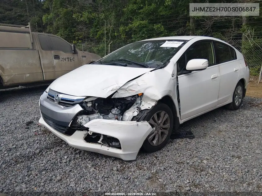 2013 Honda Insight Ex VIN: JHMZE2H70DS006847 Lot: 45249565