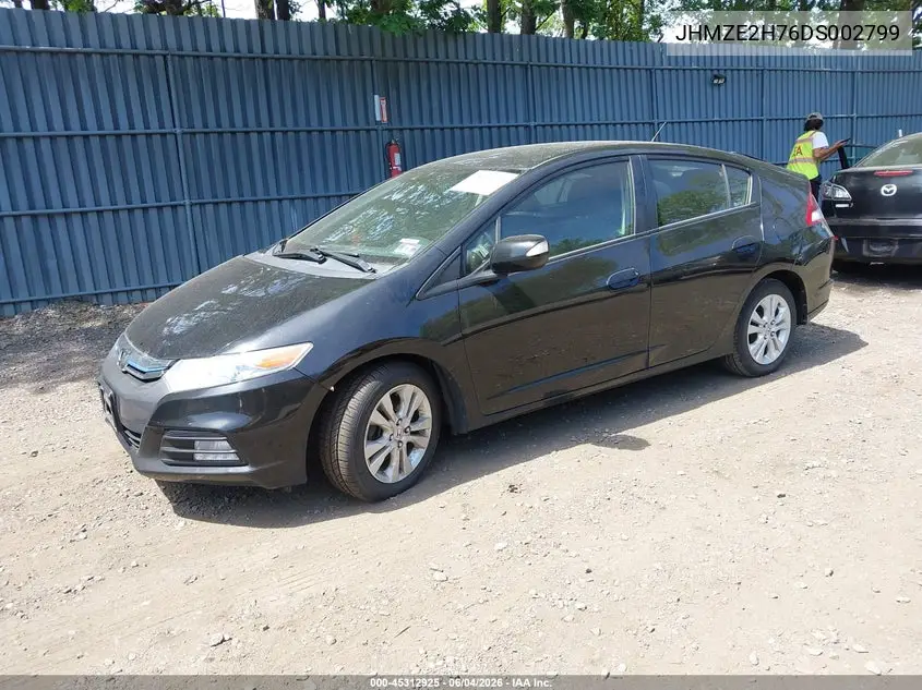 2013 Honda Insight Ex VIN: JHMZE2H76DS002799 Lot: 45312925