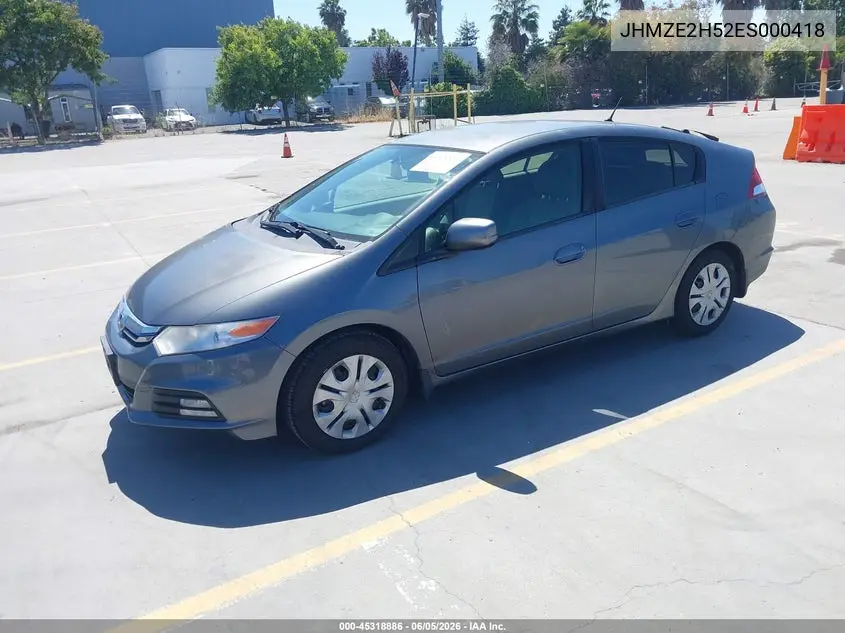 2014 Honda Insight Lx VIN: JHMZE2H52ES000418 Lot: 45318886