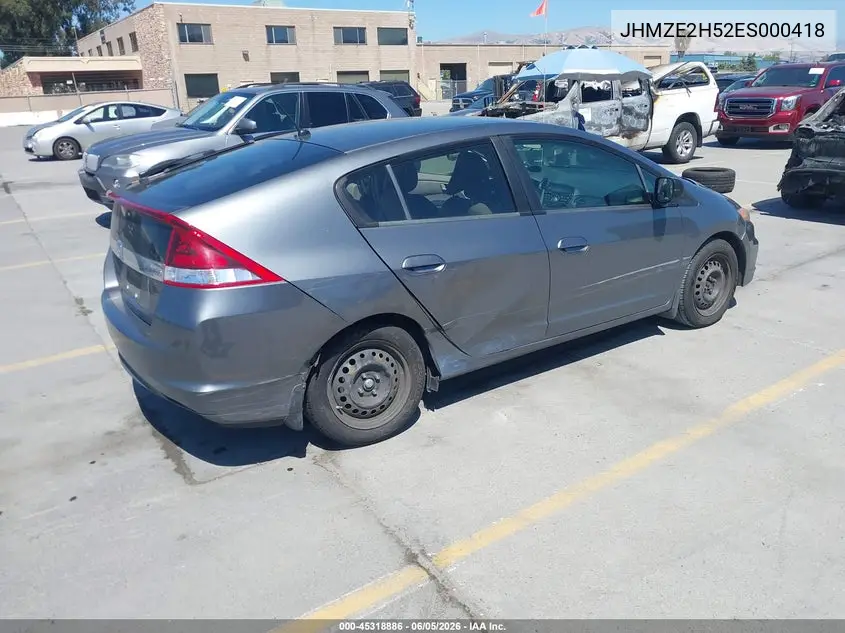 2014 Honda Insight Lx VIN: JHMZE2H52ES000418 Lot: 45318886