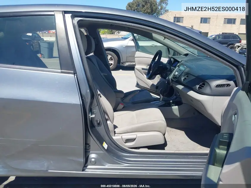 2014 Honda Insight Lx VIN: JHMZE2H52ES000418 Lot: 45318886