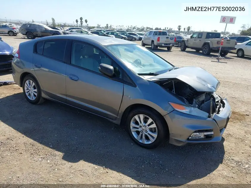 2014 Honda Insight Ex VIN: JHMZE2H77ES002036 Lot: 45605647