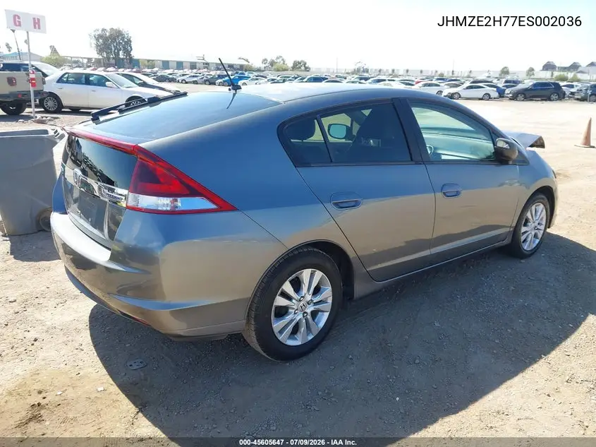 2014 Honda Insight Ex VIN: JHMZE2H77ES002036 Lot: 45605647