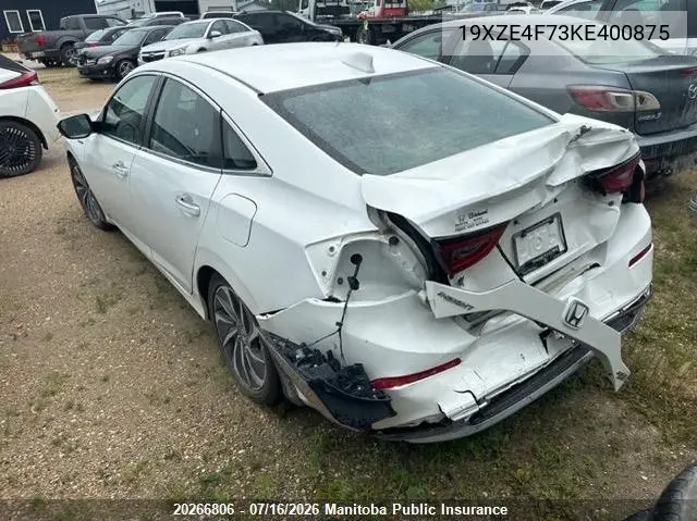 2019 Honda Insight Touring VIN: 19XZE4F73KE400875 Lot: 20266806