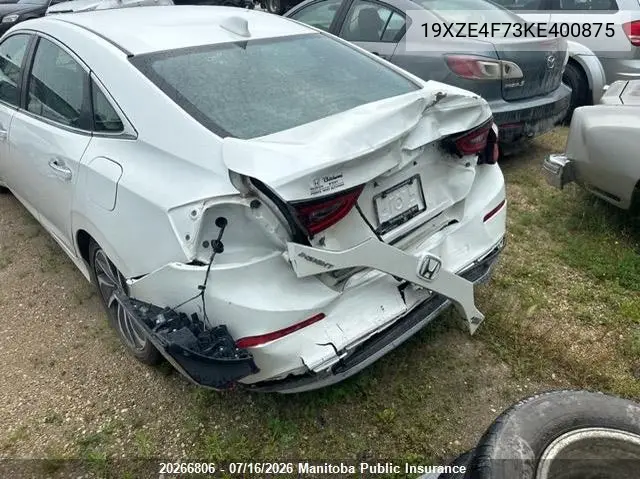 2019 Honda Insight Touring VIN: 19XZE4F73KE400875 Lot: 20266806