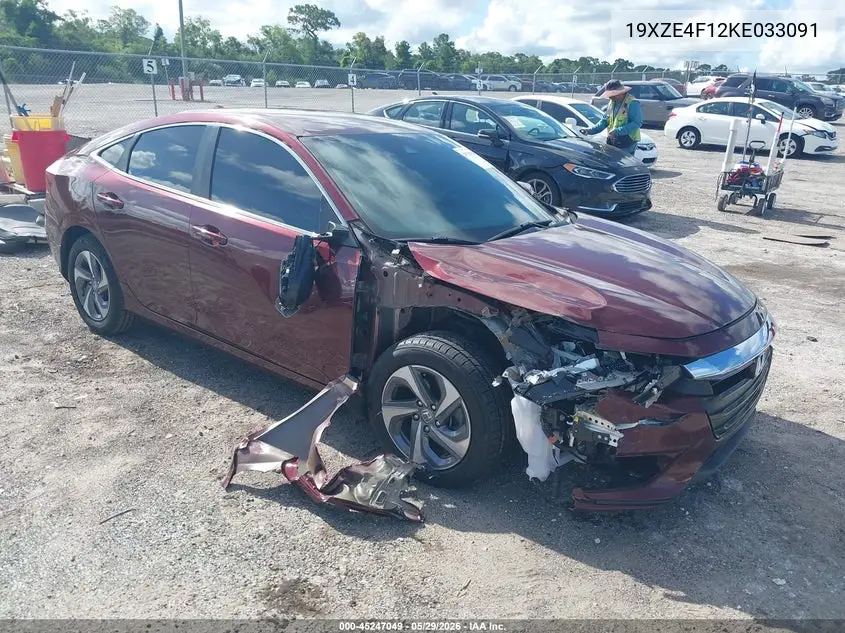 2019 Honda Insight Lx VIN: 19XZE4F12KE033091 Lot: 45247049