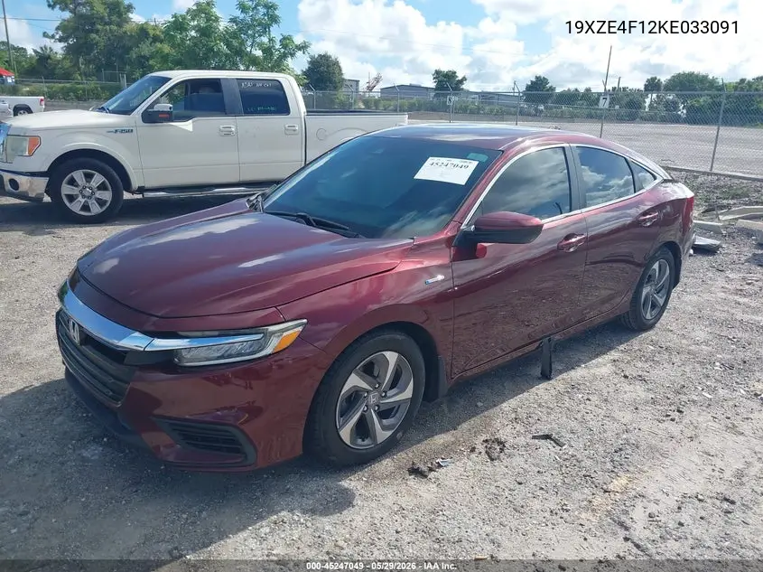 2019 Honda Insight Lx VIN: 19XZE4F12KE033091 Lot: 45247049