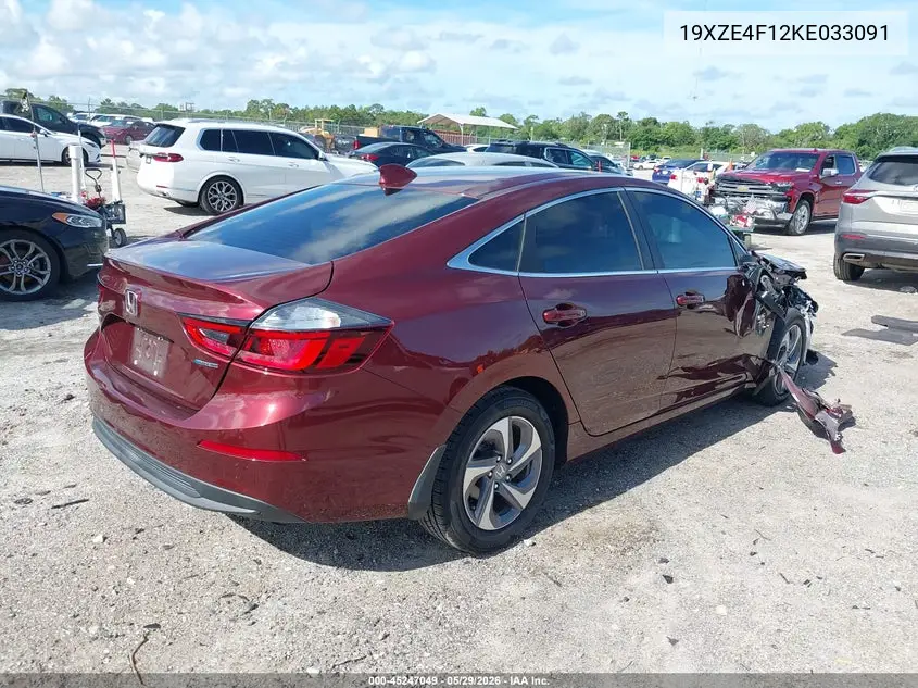 2019 Honda Insight Lx VIN: 19XZE4F12KE033091 Lot: 45247049