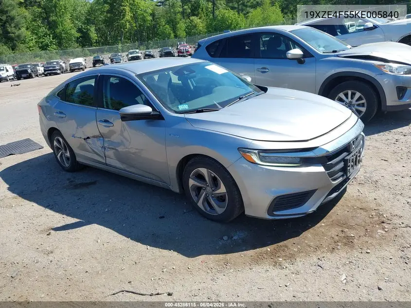 2019 Honda Insight Ex VIN: 19XZE4F55KE005840 Lot: 45286115