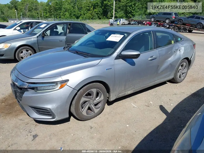 2019 Honda Insight Ex VIN: 19XZE4F55KE005840 Lot: 45286115