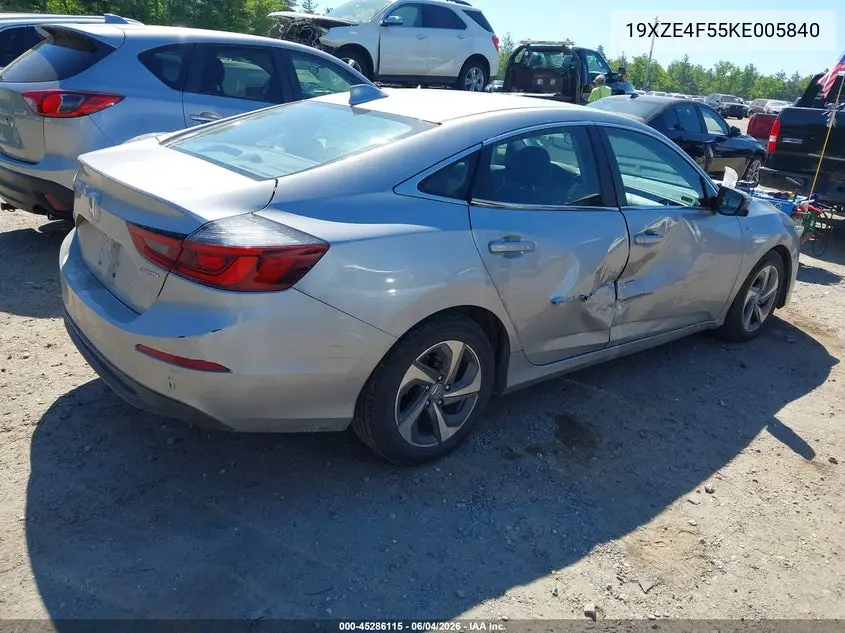 2019 Honda Insight Ex VIN: 19XZE4F55KE005840 Lot: 45286115