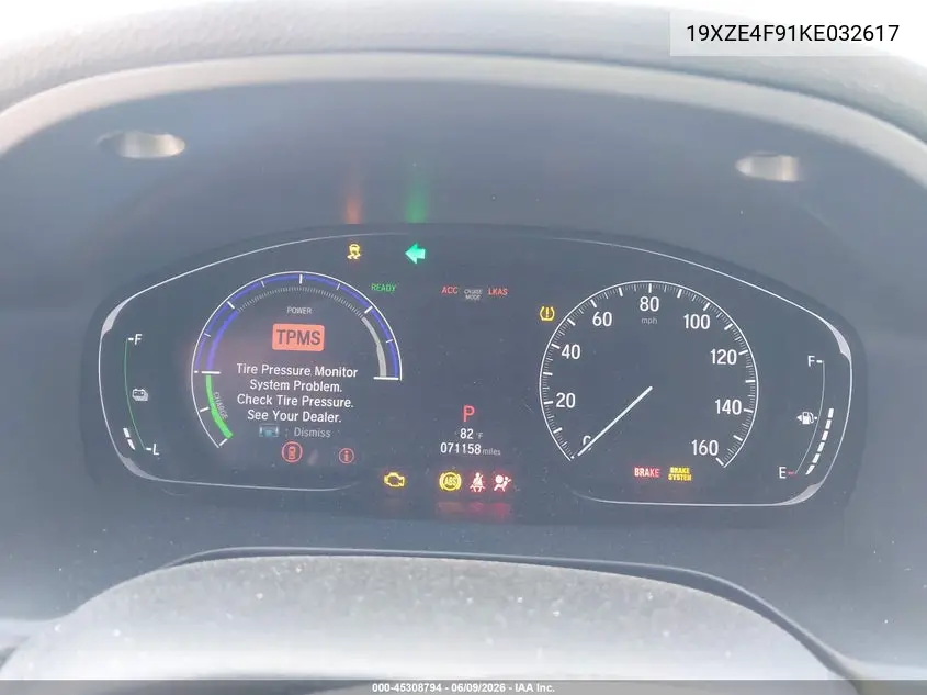 2019 Honda Insight Touring VIN: 19XZE4F91KE032617 Lot: 45308794