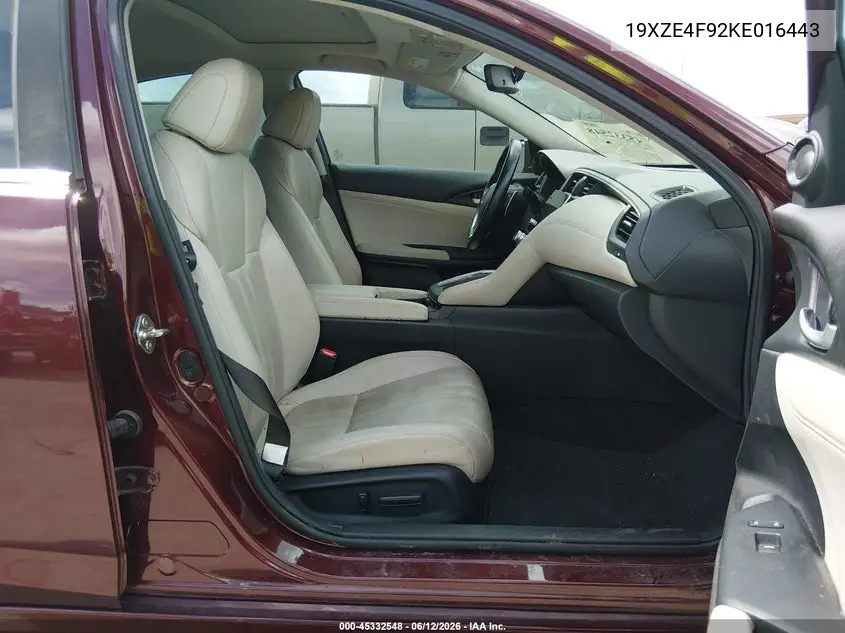 2019 Honda Insight Touring VIN: 19XZE4F92KE016443 Lot: 45332548