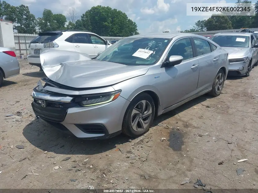 2019 Honda Insight Ex VIN: 19XZE4F52KE002345 Lot: 45379852