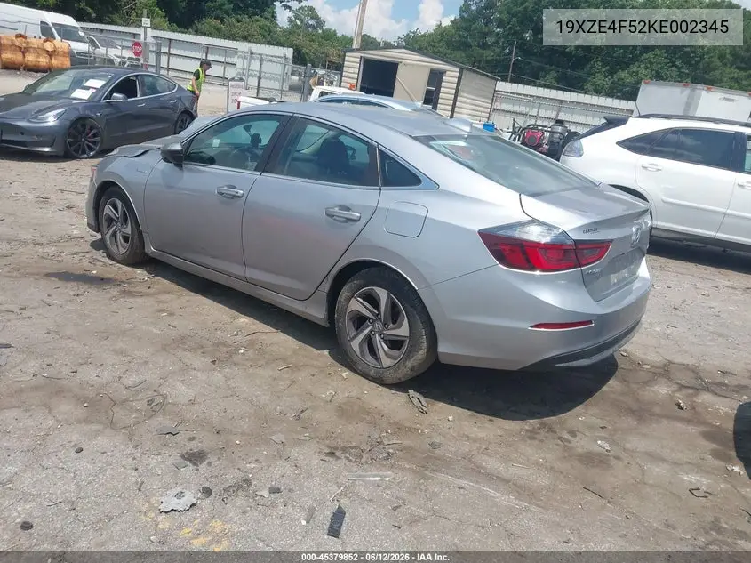 2019 Honda Insight Ex VIN: 19XZE4F52KE002345 Lot: 45379852