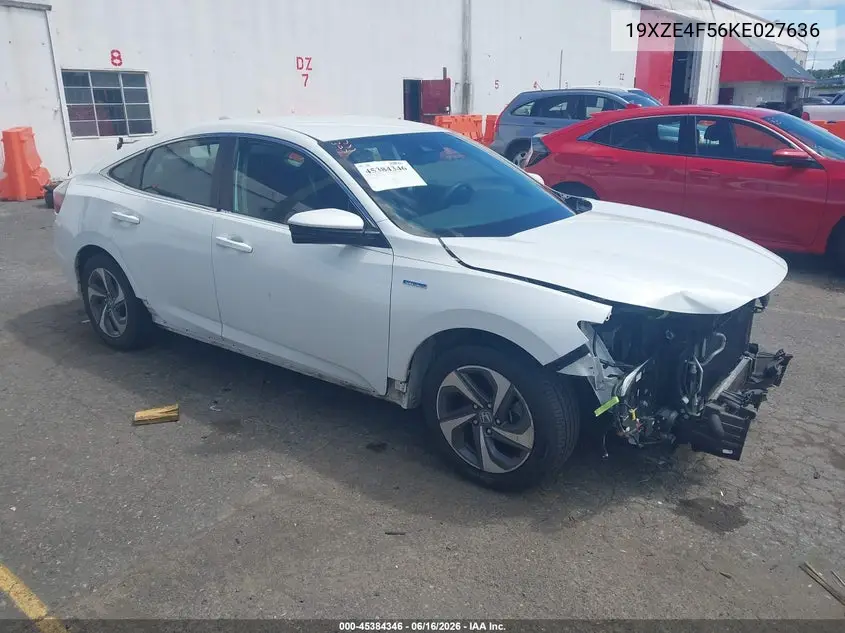 2019 Honda Insight Ex VIN: 19XZE4F56KE027636 Lot: 45384346