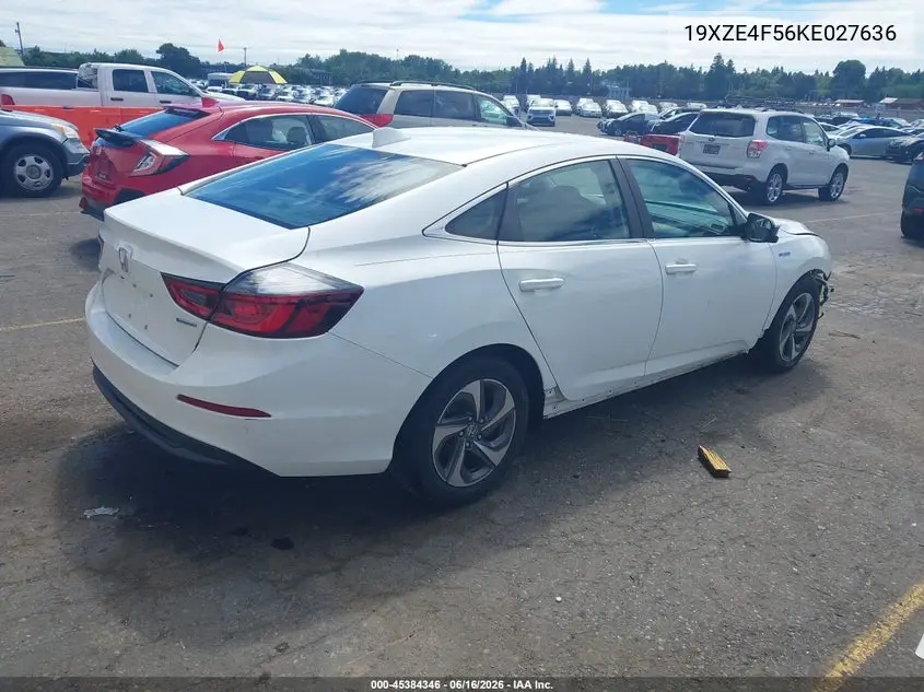 2019 Honda Insight Ex VIN: 19XZE4F56KE027636 Lot: 45384346