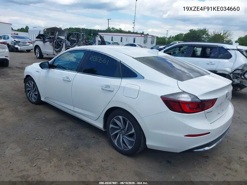 2019 Honda Insight Touring VIN: 19XZE4F91KE034660 Lot: 45387661