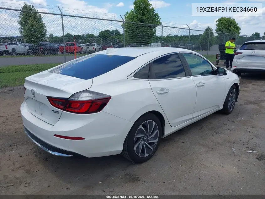 2019 Honda Insight Touring VIN: 19XZE4F91KE034660 Lot: 45387661