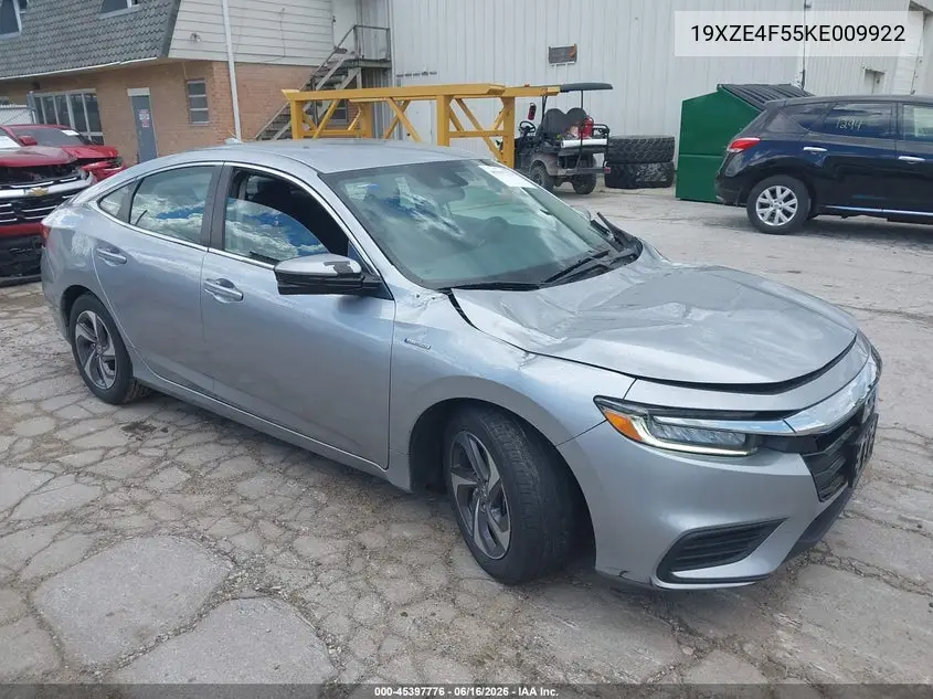2019 Honda Insight Ex VIN: 19XZE4F55KE009922 Lot: 45397776