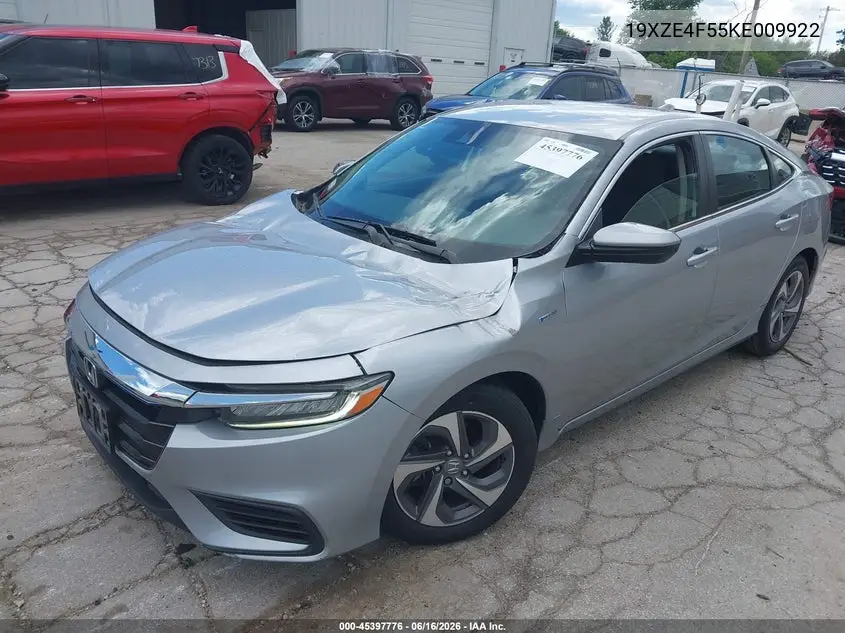 2019 Honda Insight Ex VIN: 19XZE4F55KE009922 Lot: 45397776