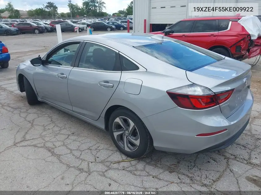 2019 Honda Insight Ex VIN: 19XZE4F55KE009922 Lot: 45397776