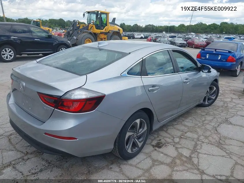 2019 Honda Insight Ex VIN: 19XZE4F55KE009922 Lot: 45397776