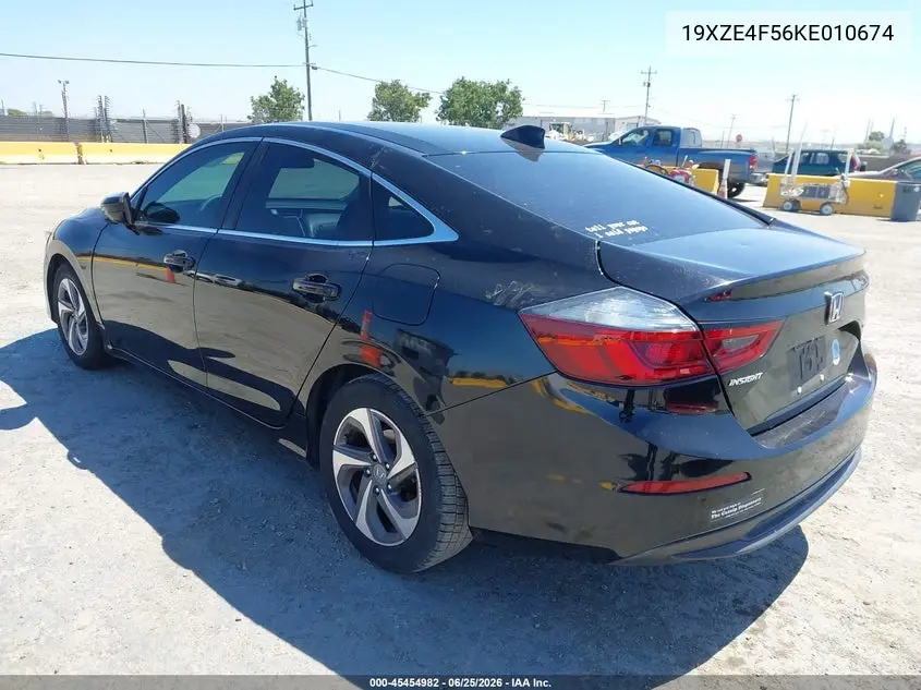 2019 Honda Insight Ex VIN: 19XZE4F56KE010674 Lot: 45454982