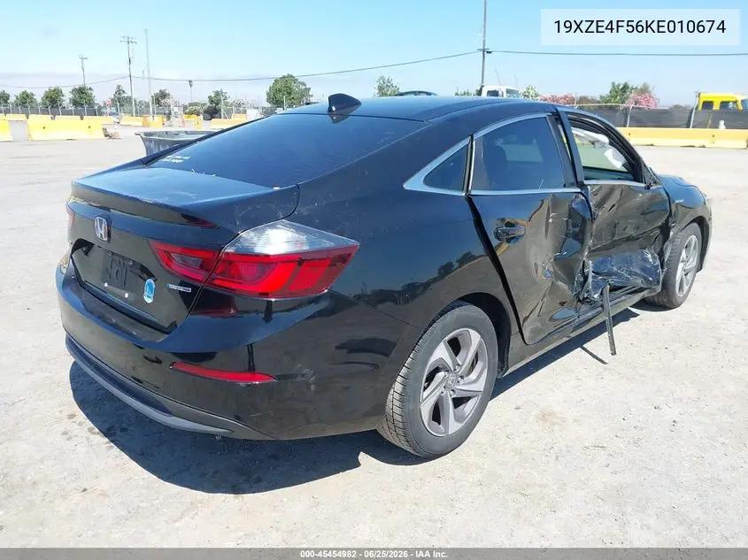 2019 Honda Insight Ex VIN: 19XZE4F56KE010674 Lot: 45454982
