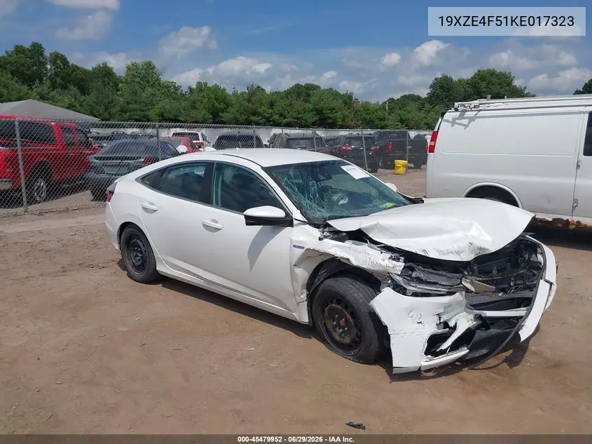 2019 Honda Insight Ex VIN: 19XZE4F51KE017323 Lot: 45479952