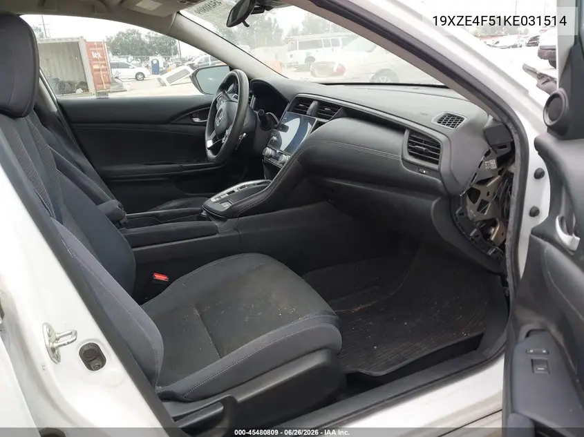 2019 Honda Insight Ex VIN: 19XZE4F51KE031514 Lot: 45480809