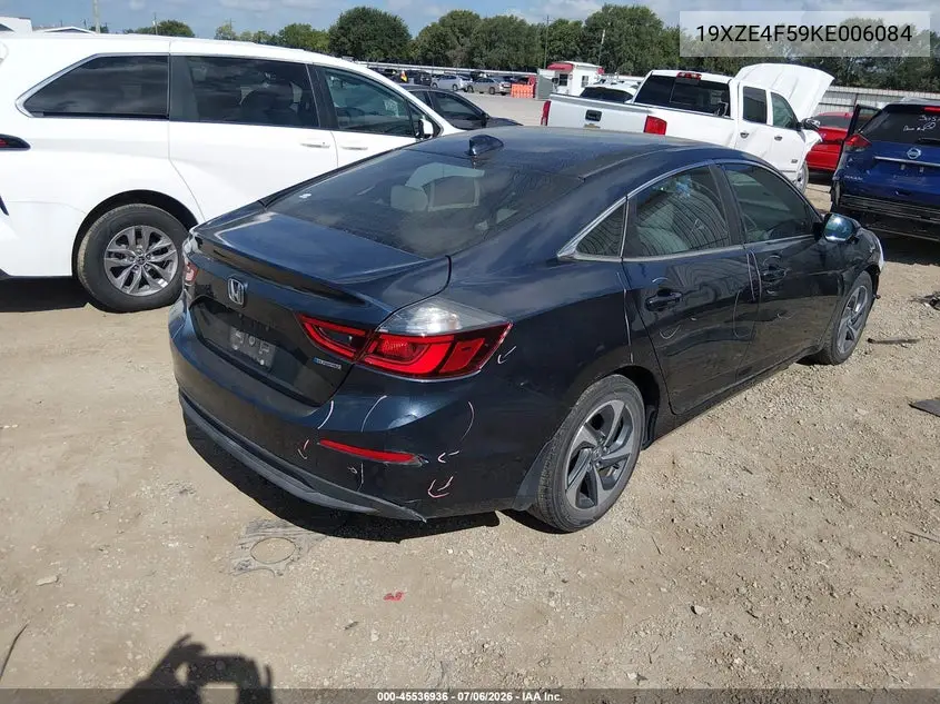 2019 Honda Insight Ex VIN: 19XZE4F59KE006084 Lot: 45536936
