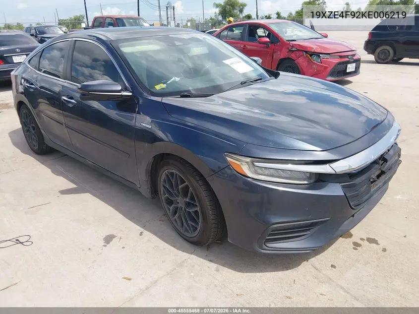 2019 Honda Insight Touring VIN: 19XZE4F92KE006219 Lot: 45555468