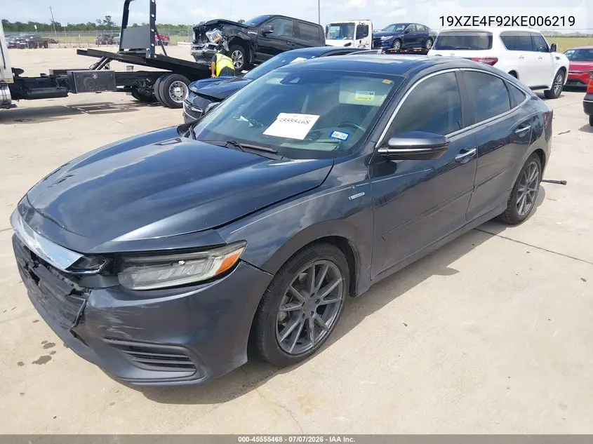 2019 Honda Insight Touring VIN: 19XZE4F92KE006219 Lot: 45555468